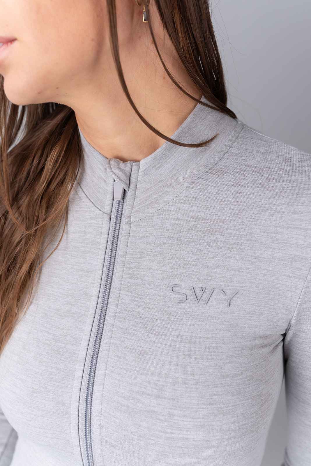 comfort grey bodysuit logo front